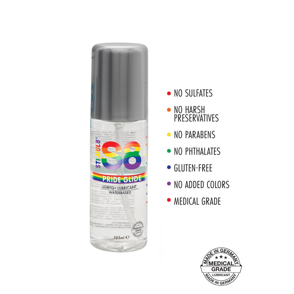 Lubricante a base de agua S8 Pride Glide 125 ml