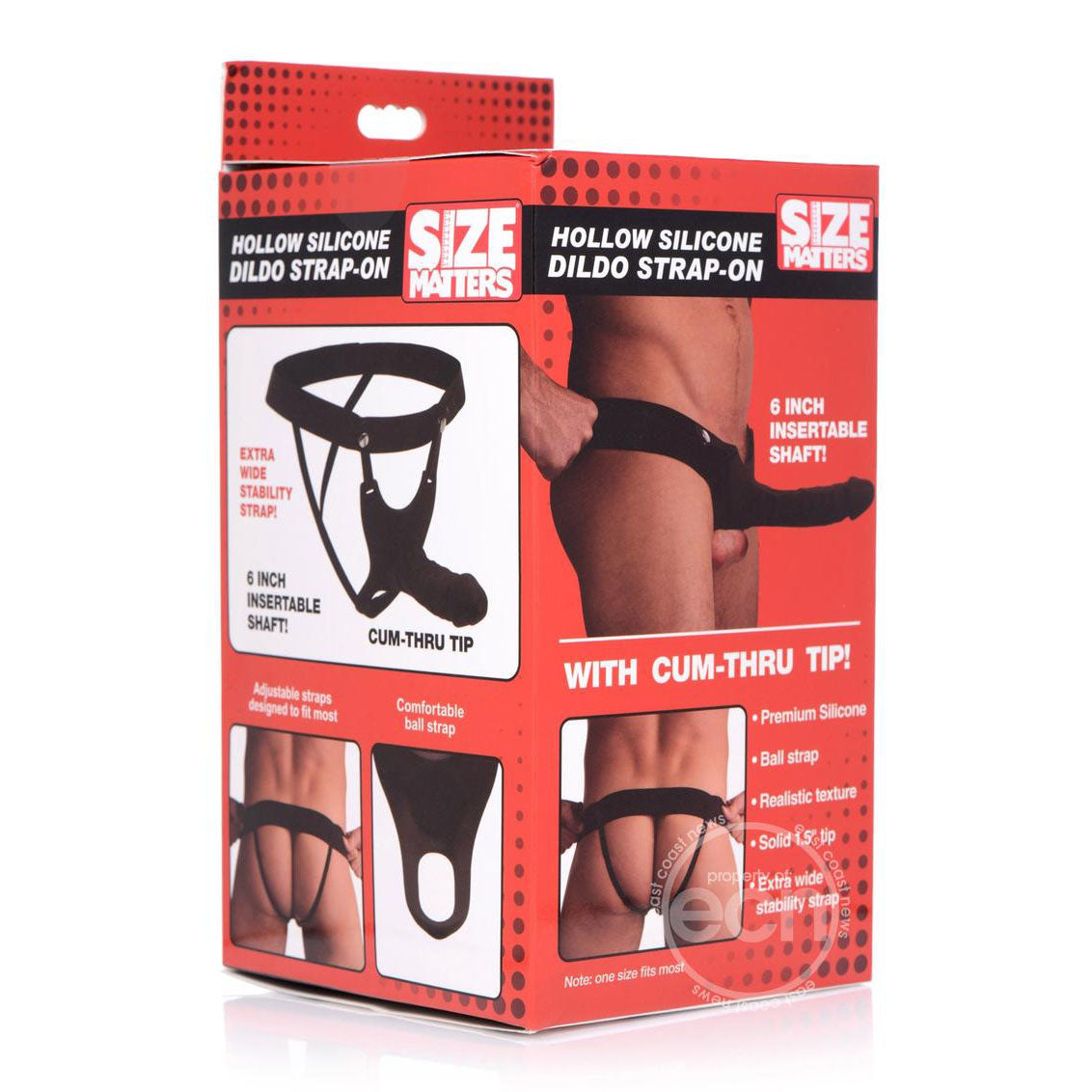 Gode ​​creux en silicone avec sangle Size Matters