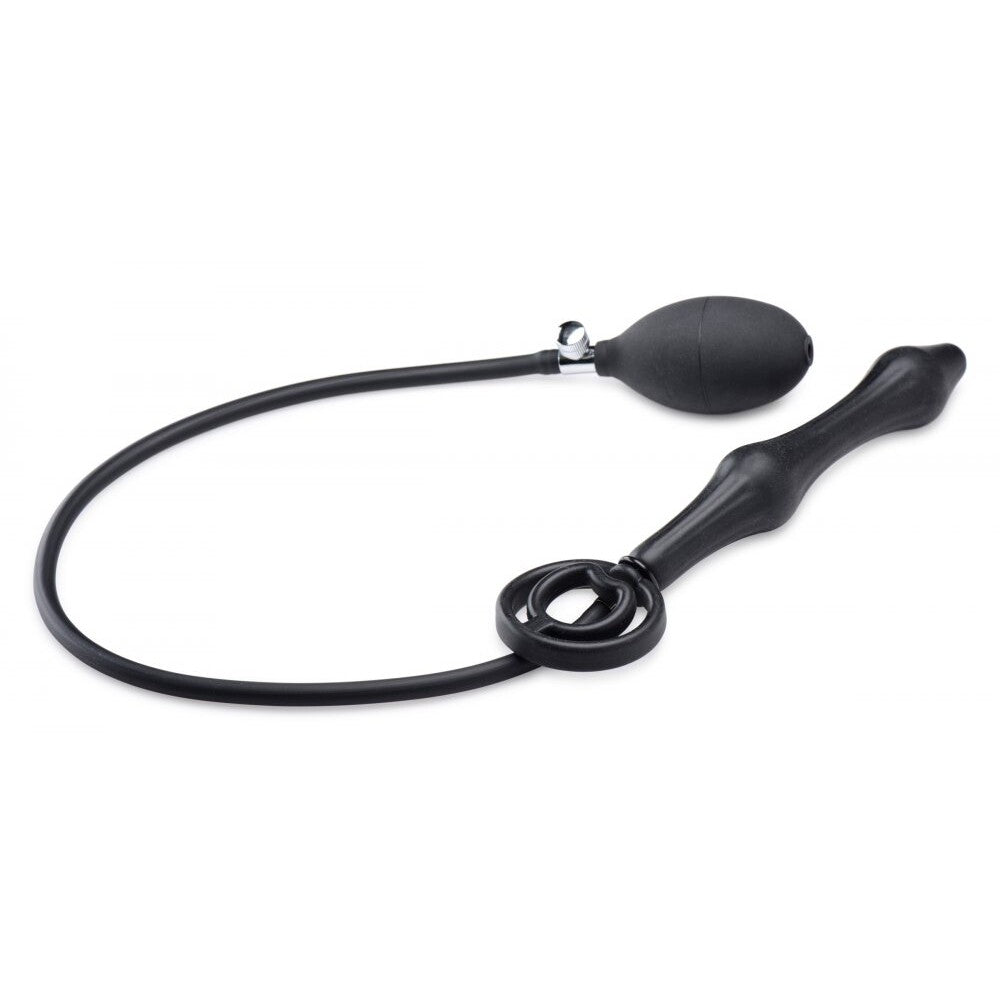 Tapón anal inflable con anillo para el pene Master Series Devils Rattle