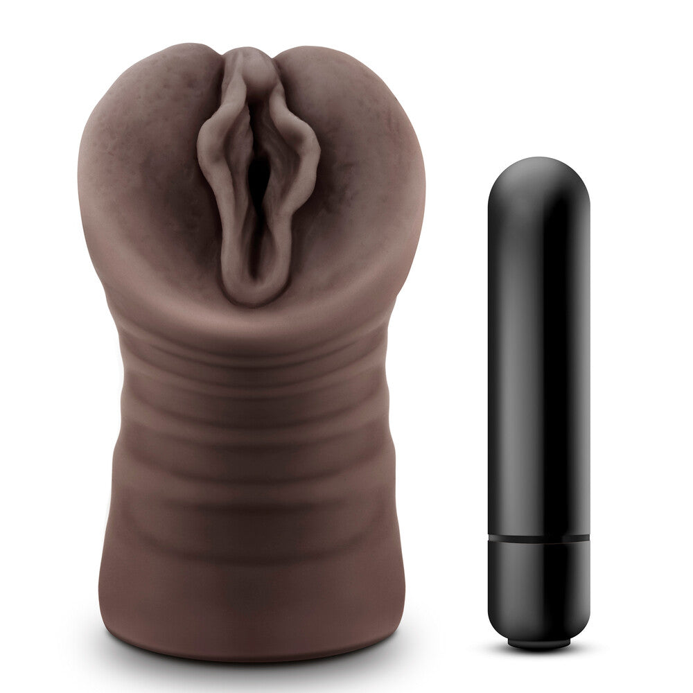 Masturbador vibrador con vagina de Alexis de chocolate caliente