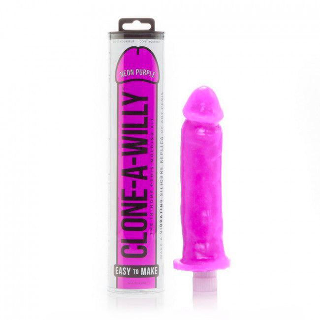 Vibromasseur en silicone violet fluo Clone A Willy