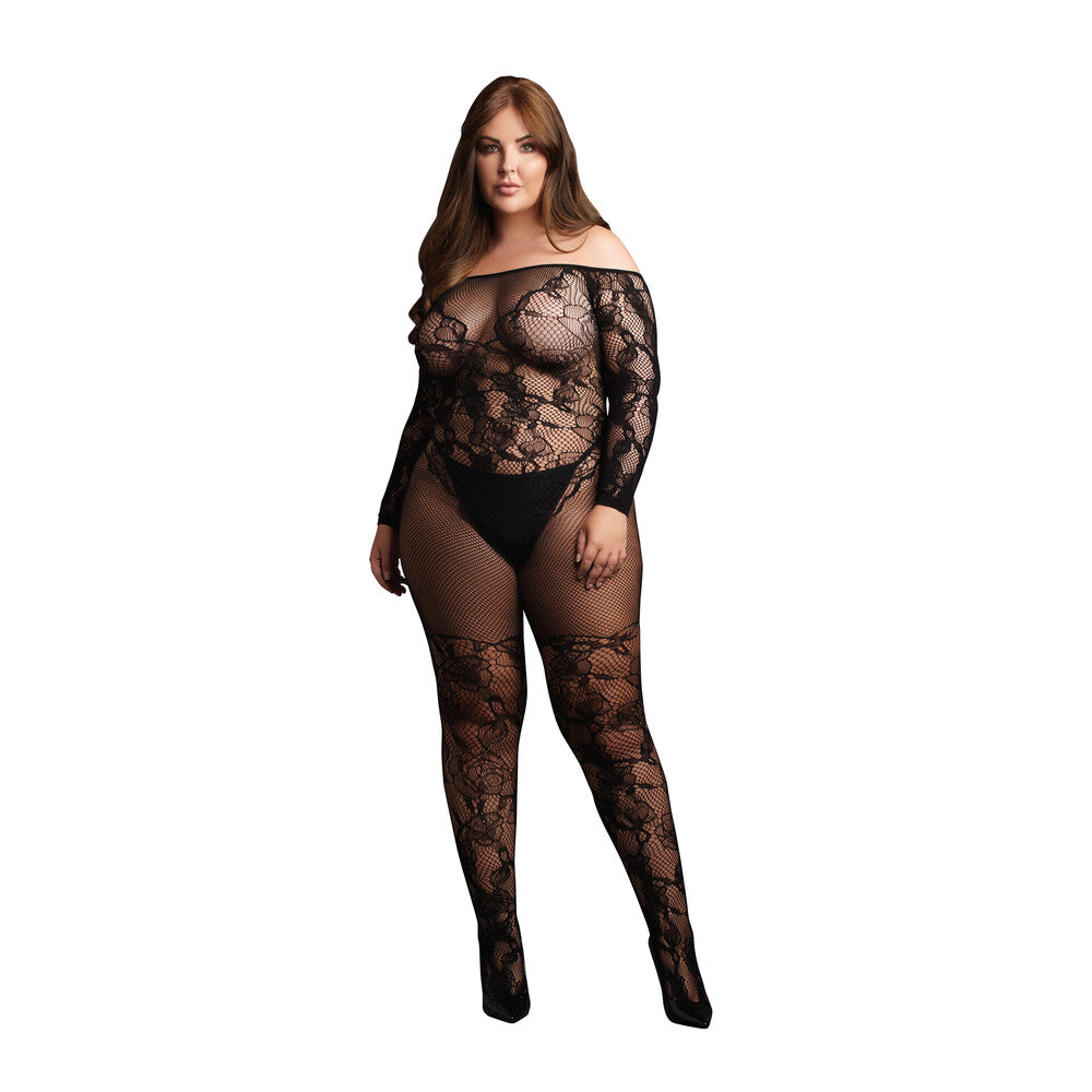 Bodystocking con mangas largas y hombros descubiertos Le Desir