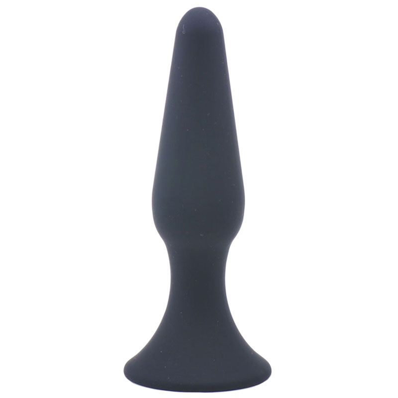 Plug anal en silicone noir classique de taille moyenne