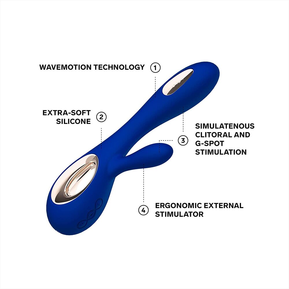 Vibrador doble recargable Lelo Soraya Wave Midnight Blue