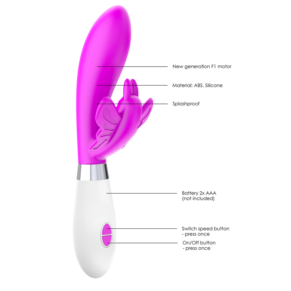 Vibrador estimulador de clítoris ultra suave luminoso Alexios fucsia