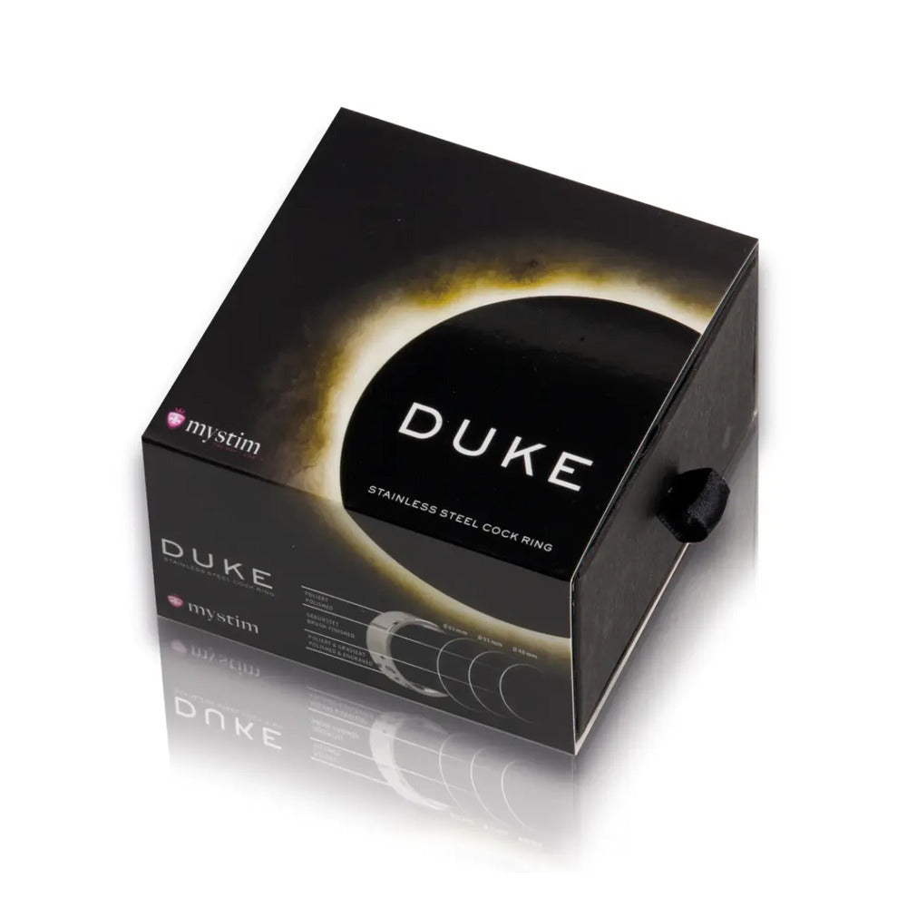 Anillo para el pene de acero inoxidable pulido MyStim Duke