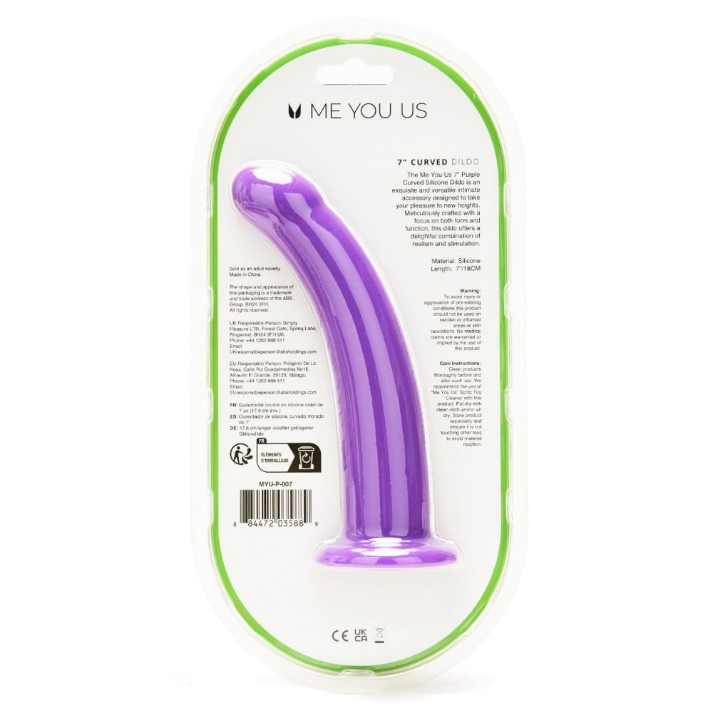 Gode ​​incurvé en silicone Me You Us de 7 pouces