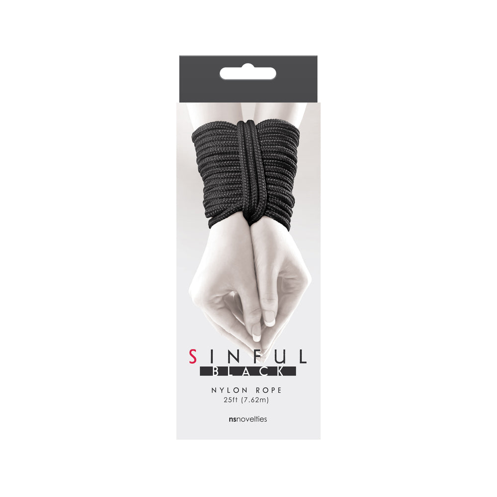 Corde en nylon Sinful de 25 pieds noire