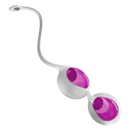 Boules de Geisha en Silicone Ovo L1 Waterproof Blanc et Violet Clair