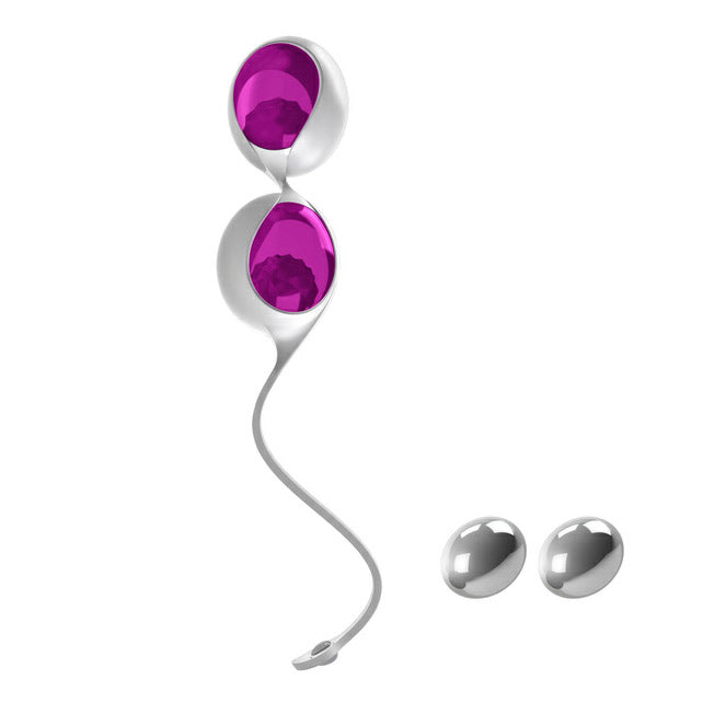 Boules de Geisha en Silicone Ovo L1 Waterproof Blanc et Violet Clair