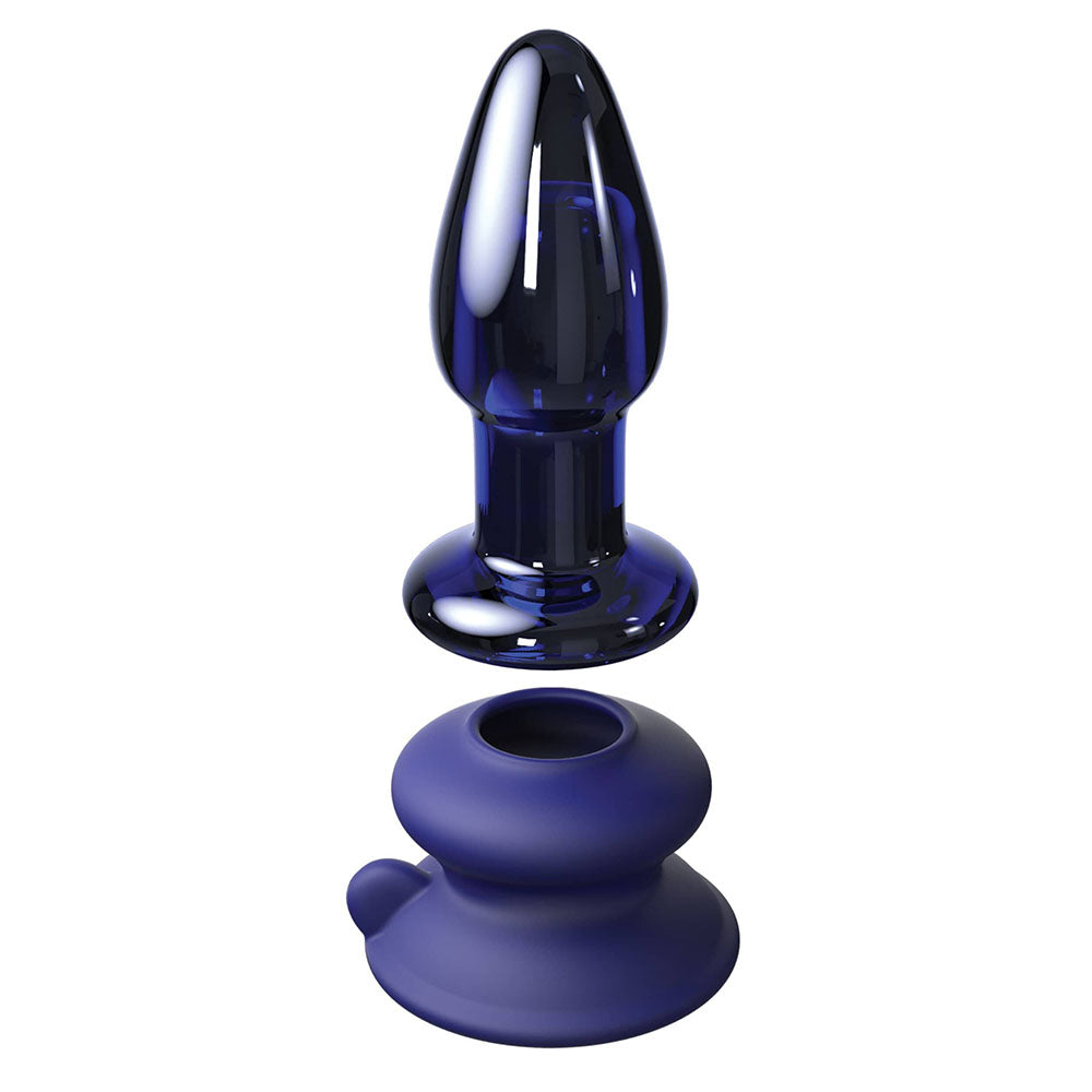 Tapón masajeador anal de vidrio vibrador Icicles No. 85