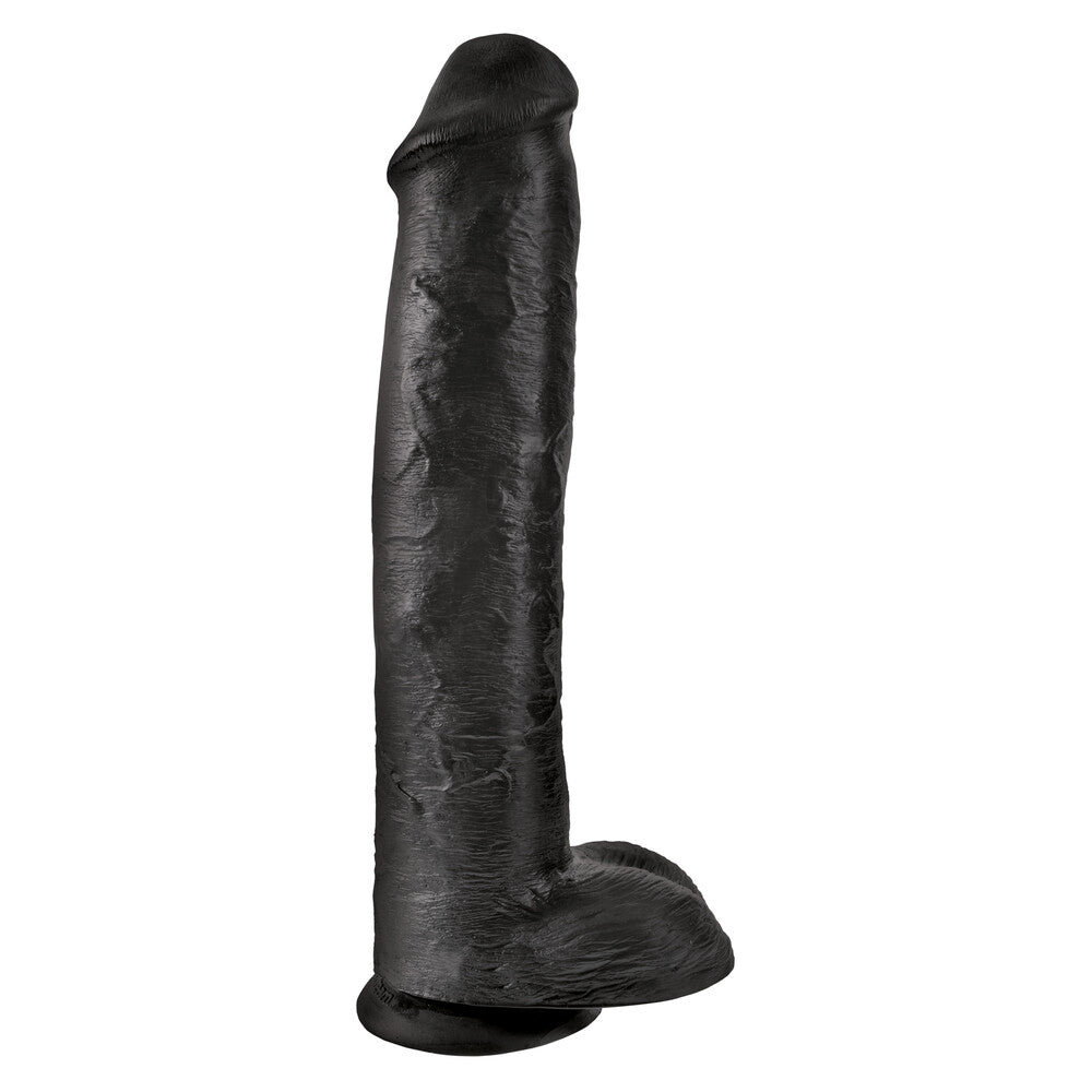 King Cock - Pene de 15 pulgadas con testículos, color negro