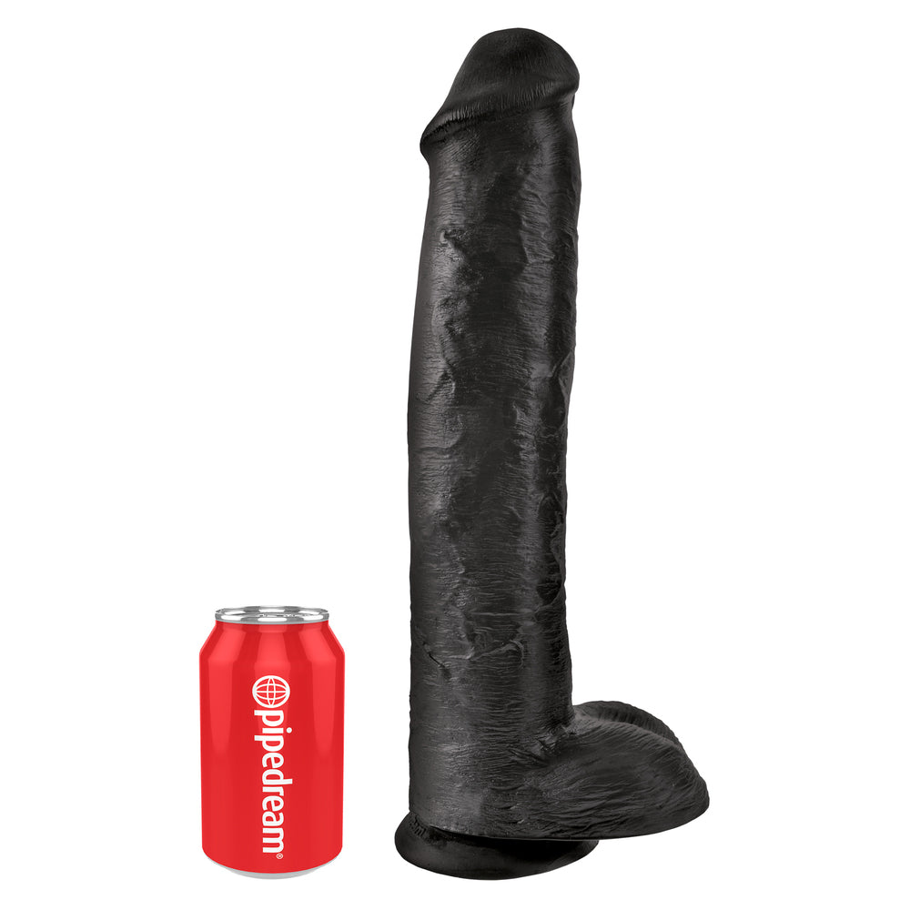 King Cock - Pene de 15 pulgadas con testículos, color negro