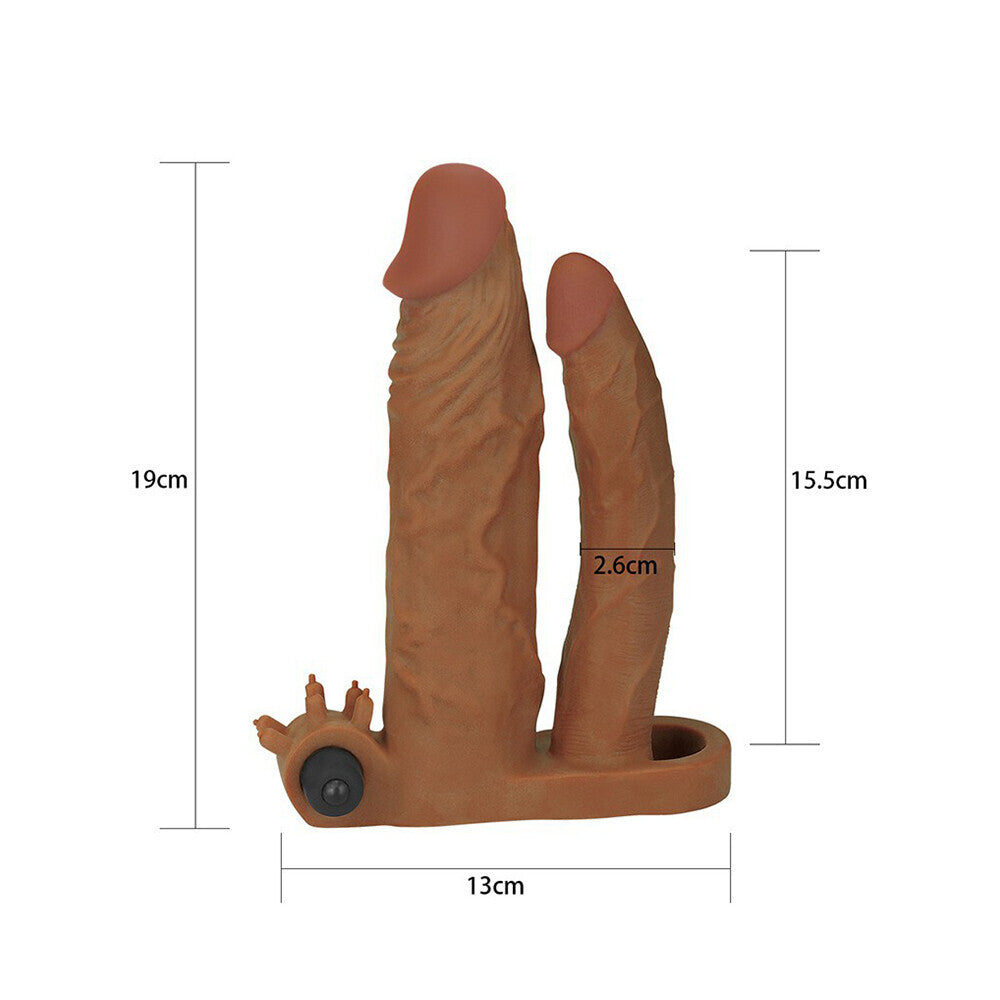 Extensor vibrador de doble placer Lovetoy de 2 pulgadas