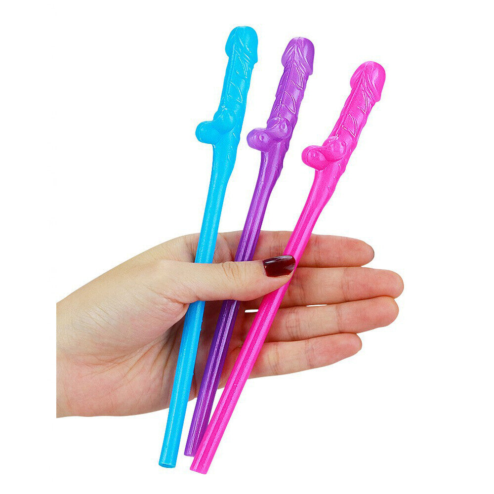 Lot de 9 pailles Willy Lovetoy bleu rose et violet