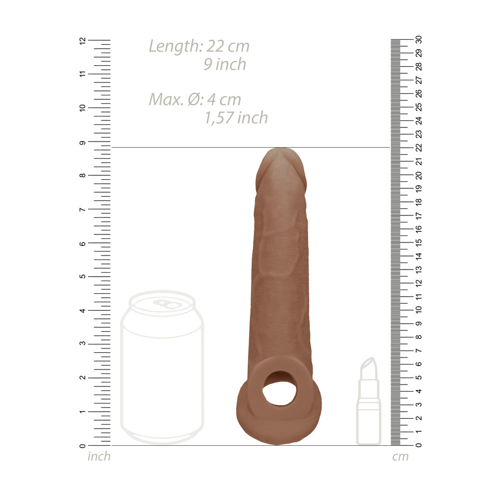 RealRock 9 Inch Penis Sleeve Flesh Tan