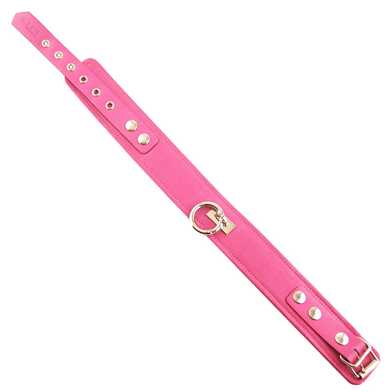 Rouge Garments Plain Pink Leather Collar