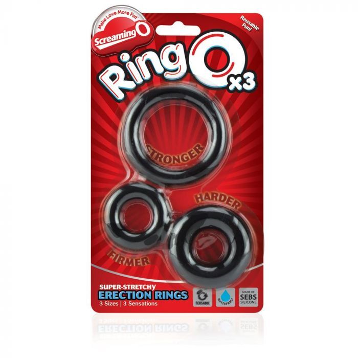 Anillos para el pene Screaming O RingO x3, color negro