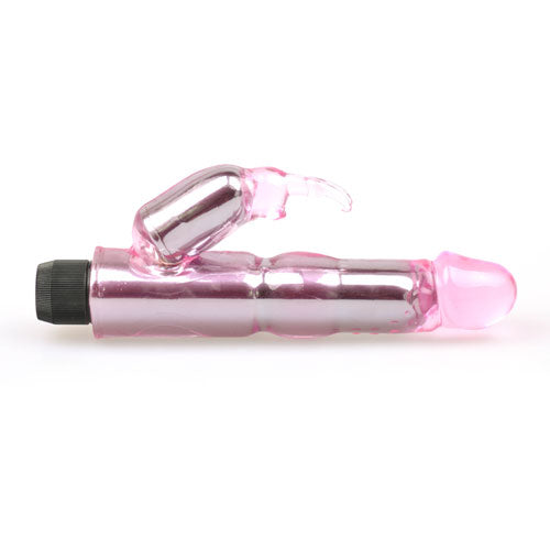 Vibromasseur lapin rose en cristal Waves Of Pleasure