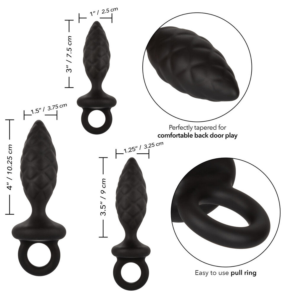 Kit de 3 sondas anales de silicona