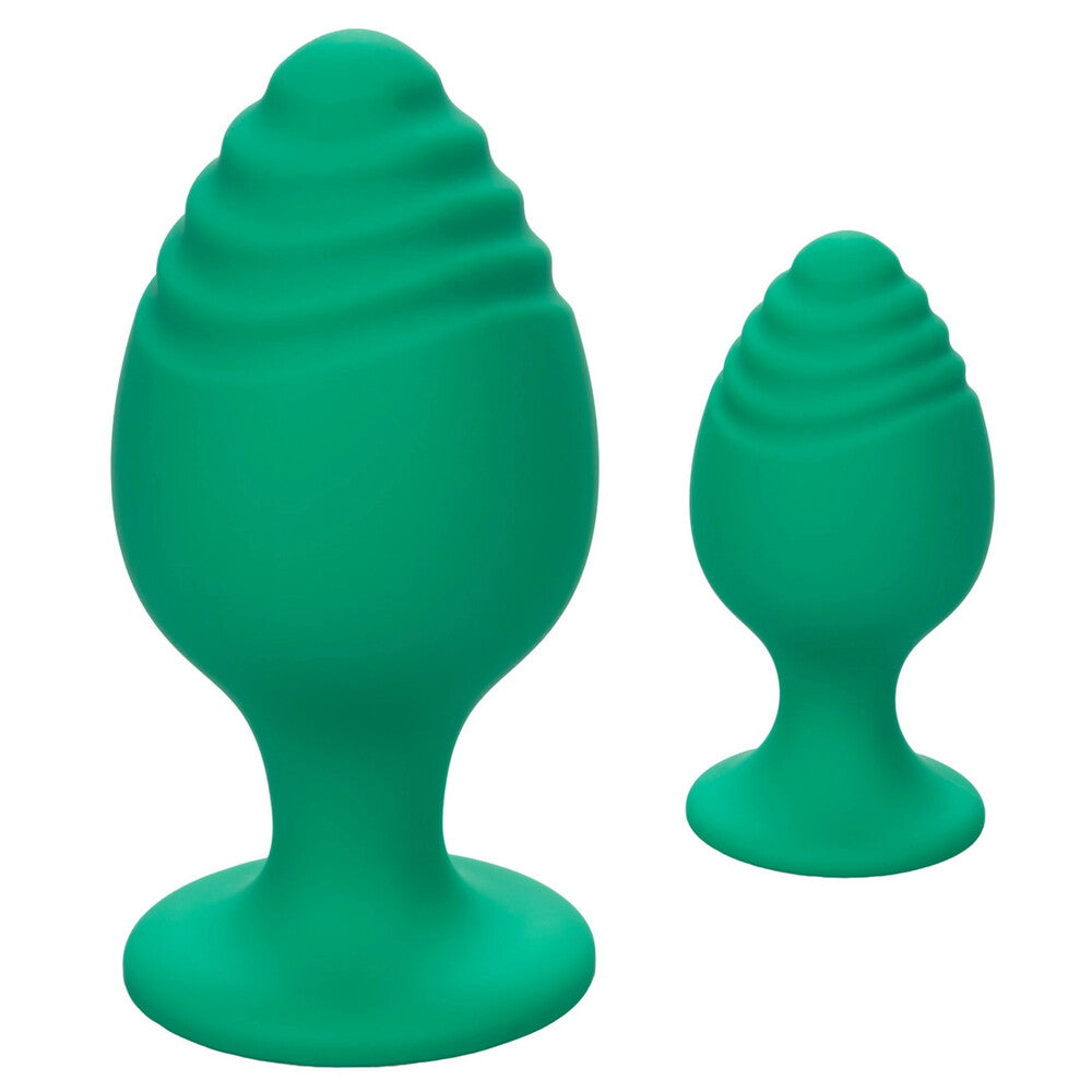 Duo de plugs anaux coquins verts