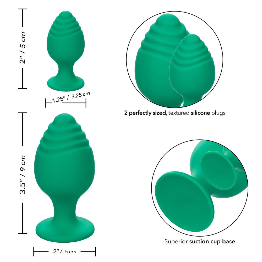 Dúo de tapones anales atrevidos de color verde