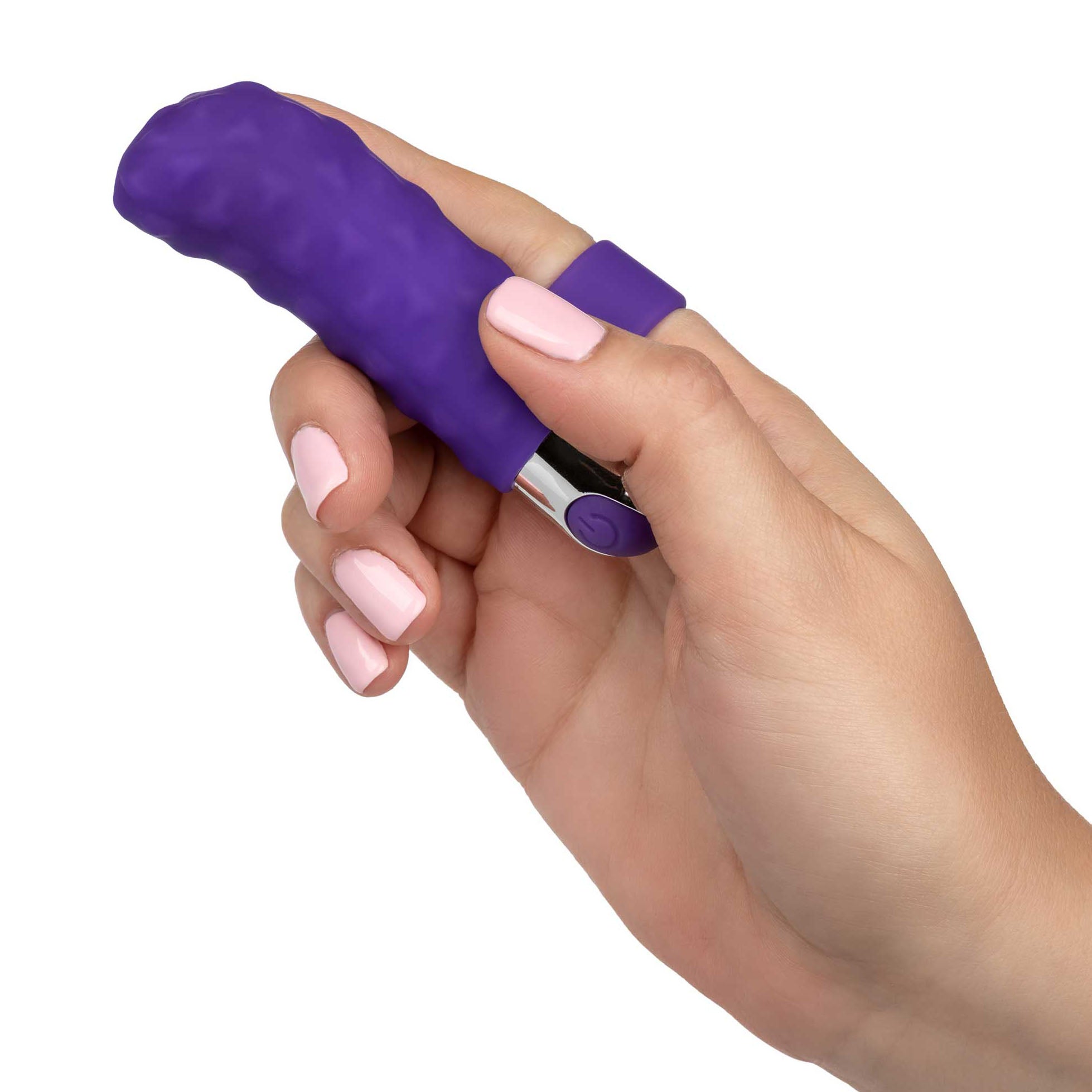 Juguete sexual para dedos recargable de color morado Intimate Play