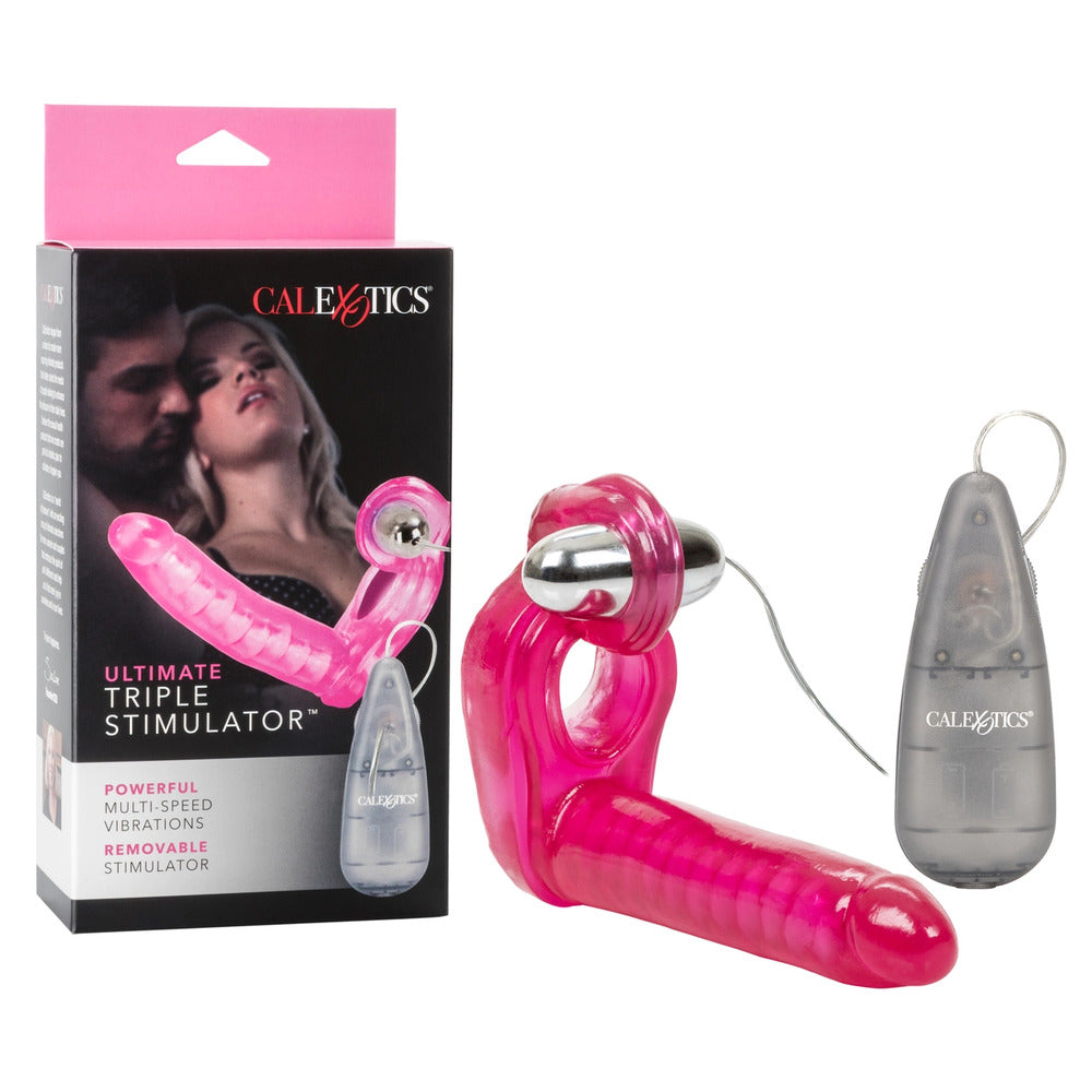 Anneau pénien vibrant triple stimulateur ultime avec gode