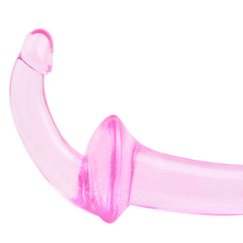 Consolador con correa sin tirantes color rosa Double Fun