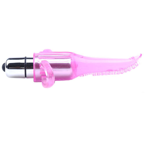 Vibromasseur à doigt vibrant rose transparent pour la langue