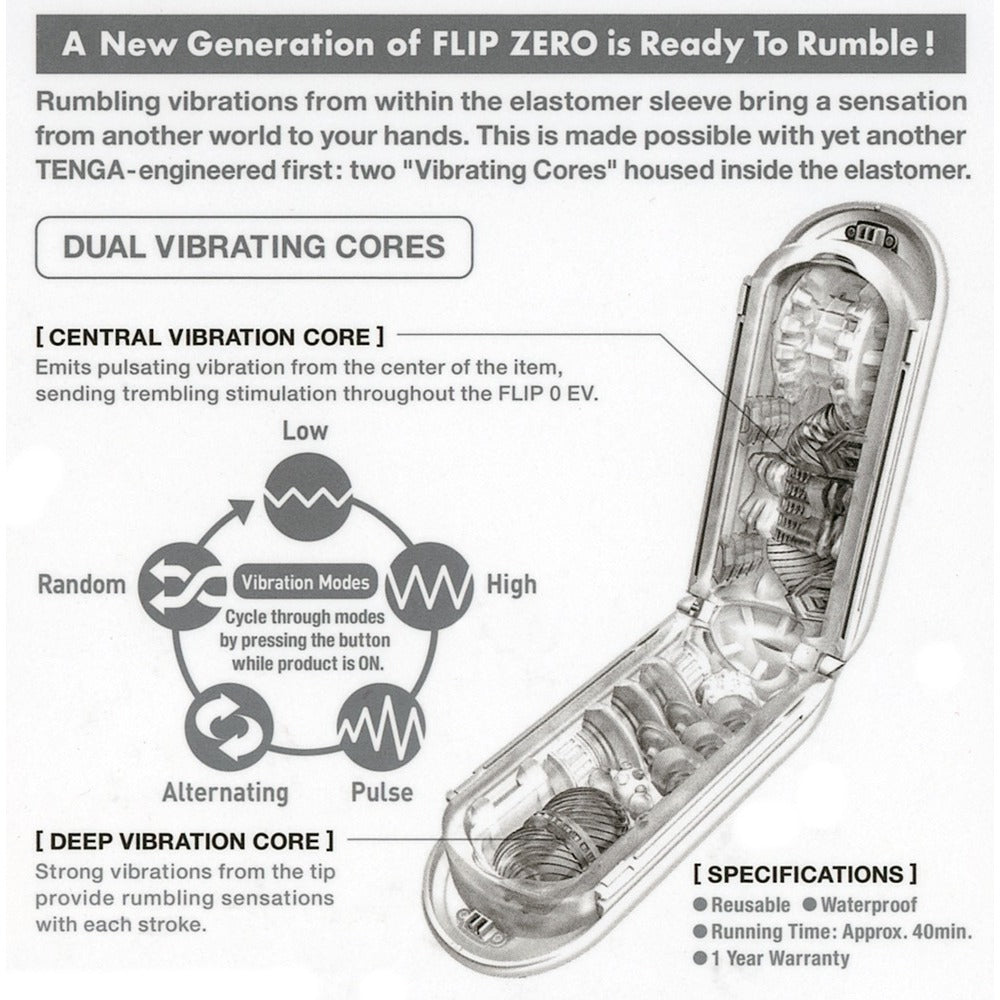 Masturbateur vibrant Tenga Flip 0 Zero