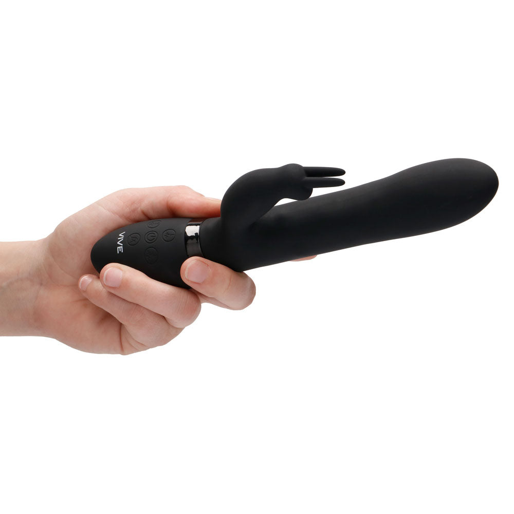 Vibrador de conejo negro Vive Amoris con perlas estimulantes