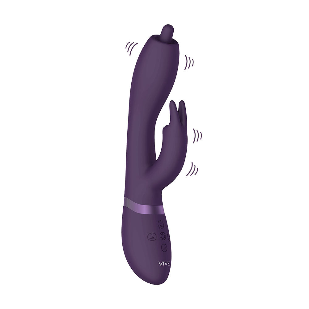 Conejito vibrador giratorio para punto G con punta de color morado Vive Nilo