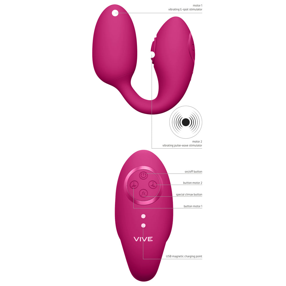 Huevo vibrador de amor y ondas de pulso Vive Aika color rosa