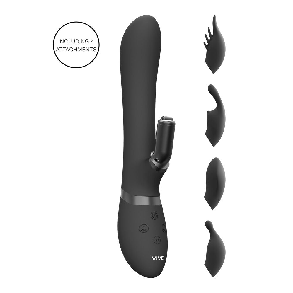 Vibromasseur Rabbit interchangeable à double action Vive Chou Noir