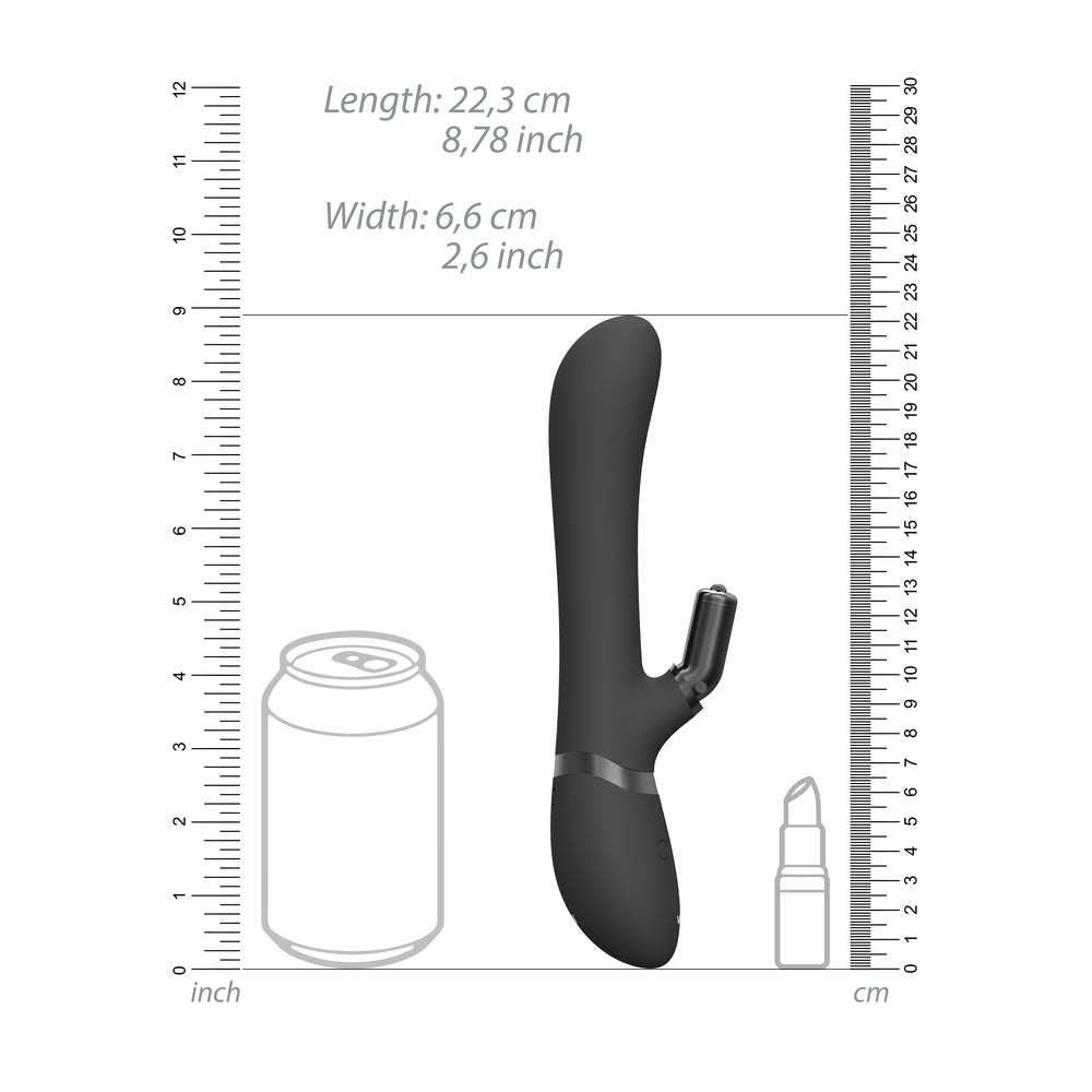 Vibrador Rabbit intercambiable de doble acción Vive Chou, color negro