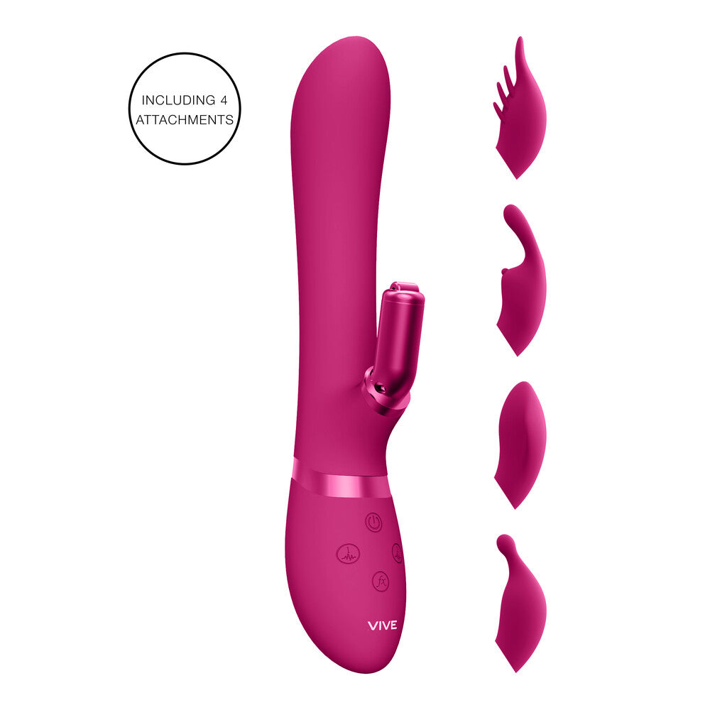 Vibromasseur Rabbit interchangeable à double action Vive Chou Rose