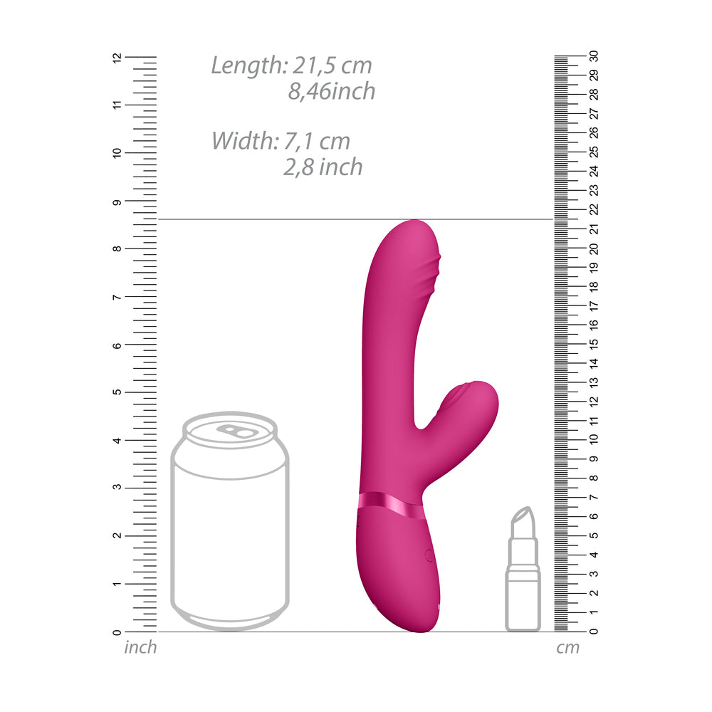 Vibrador con ondas de pulso y movimiento de dedos Vive Tani, color rosa