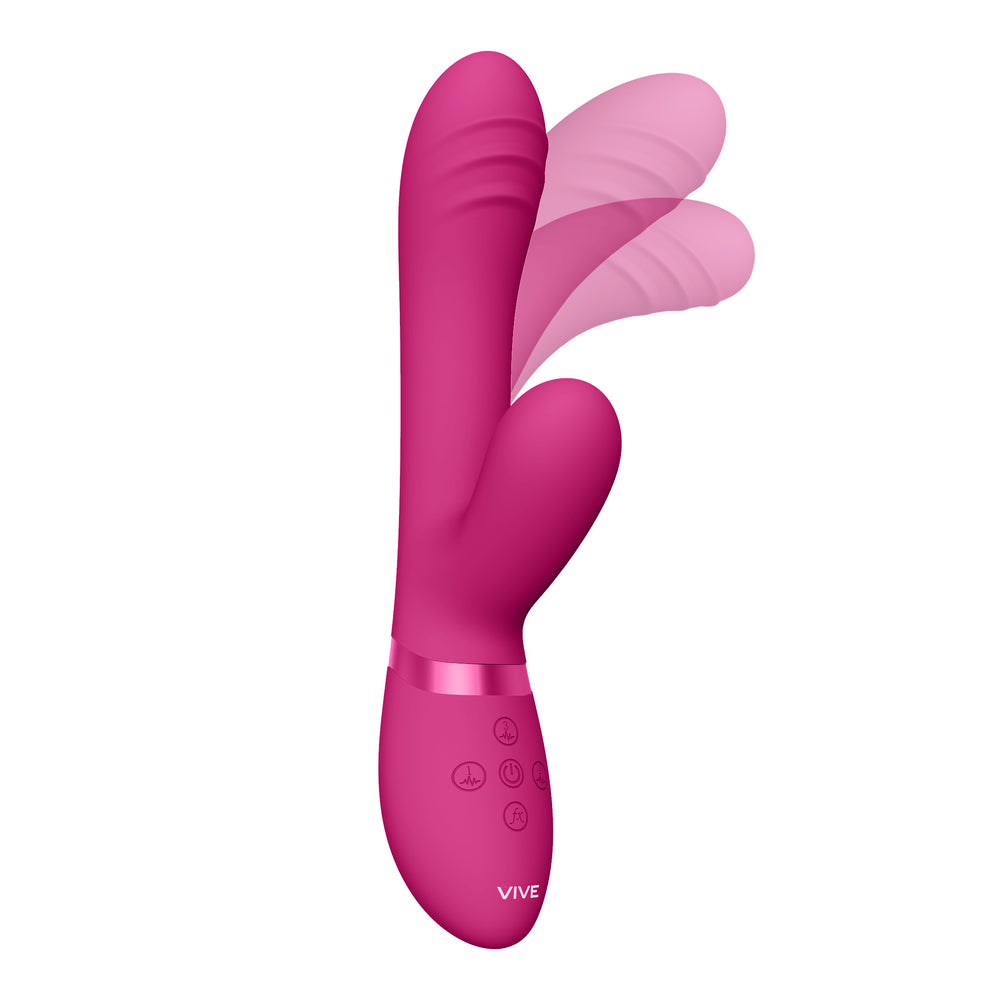 Vibrador con ondas de pulso y movimiento de dedos Vive Tani, color rosa