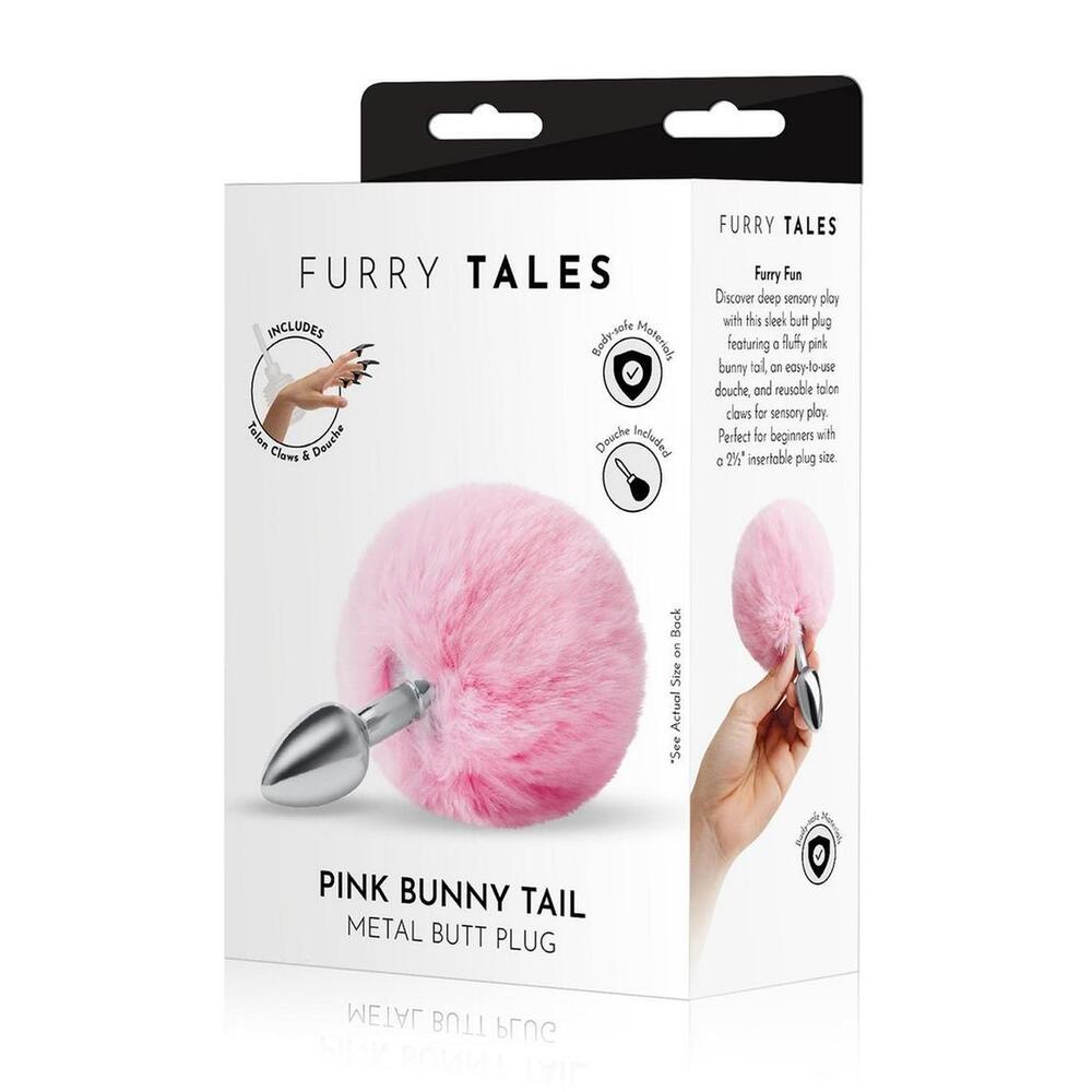 Tapón anal con forma de cola de conejo rosa de Furry Tales