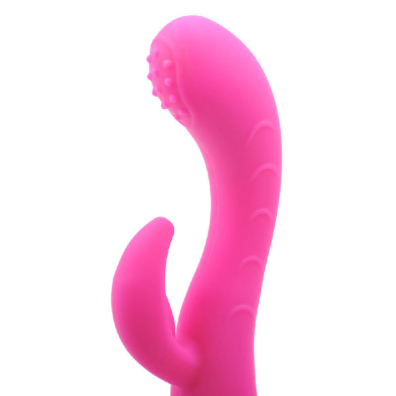 Vibrador GSpot de silicona con dos motores, color rosa