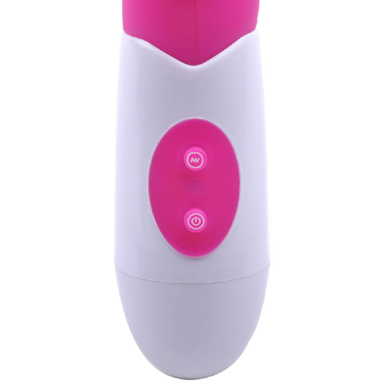 Vibrador GSpot de silicona con dos motores, color rosa