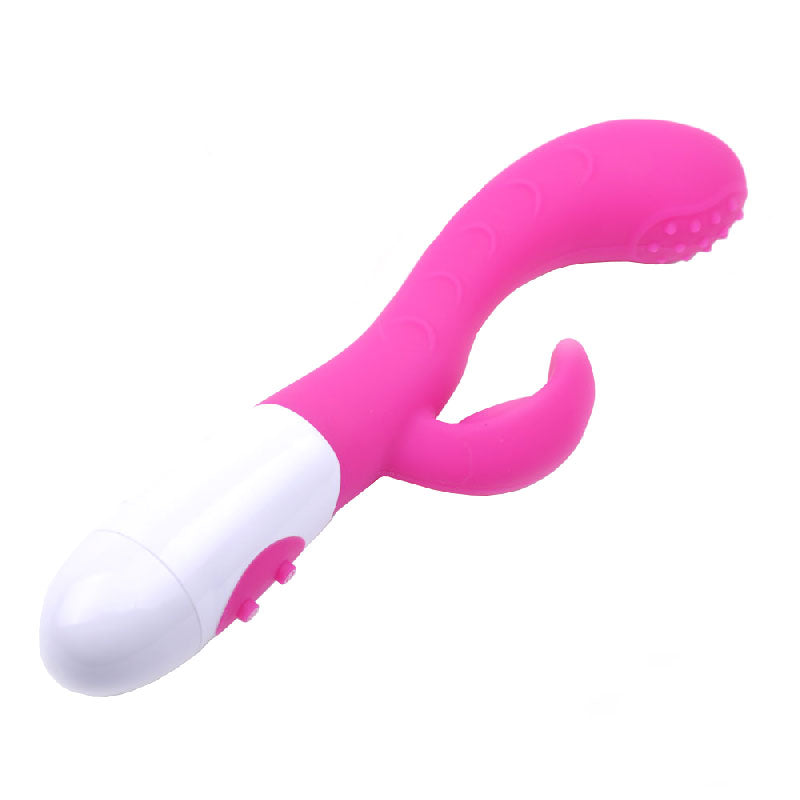 Vibrador GSpot de silicona con dos motores, color rosa