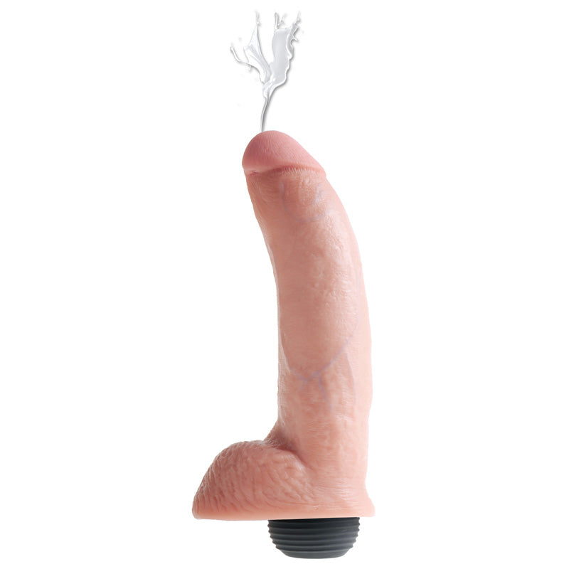 Gode ​​gicleur King Cock de 9 pouces avec boules et chair