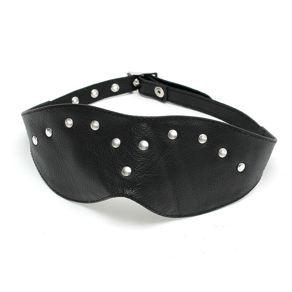 Masque en cuir avec bandeau pour les yeux