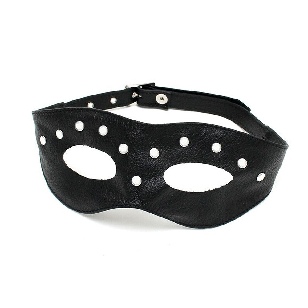 Masque pour les yeux ouvert en cuir avec rivets